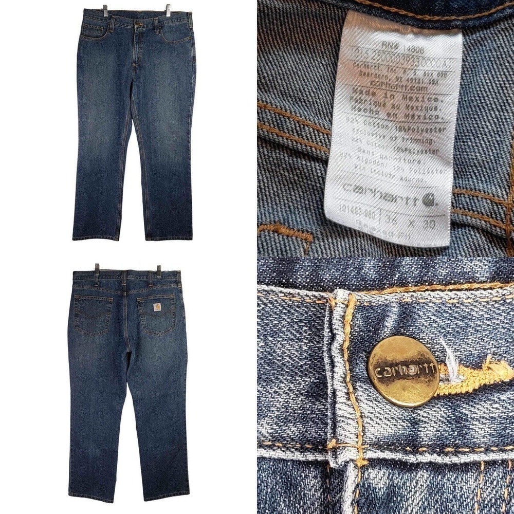 Carhartt Jeans Men’s Size 36X30 Blue Medium Wash Relaxed Fit Straight Leg